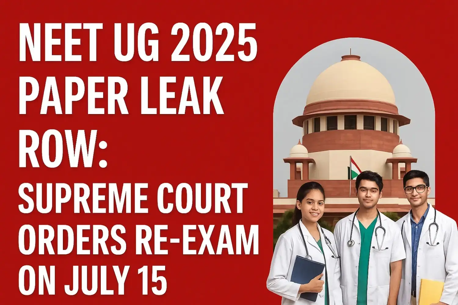 NEET UG 2025 Paper Leak: सुप्रीम कोर्ट ने फिर से परीक्षा का आदेश दिया – नई डेट 15 जुलाई!