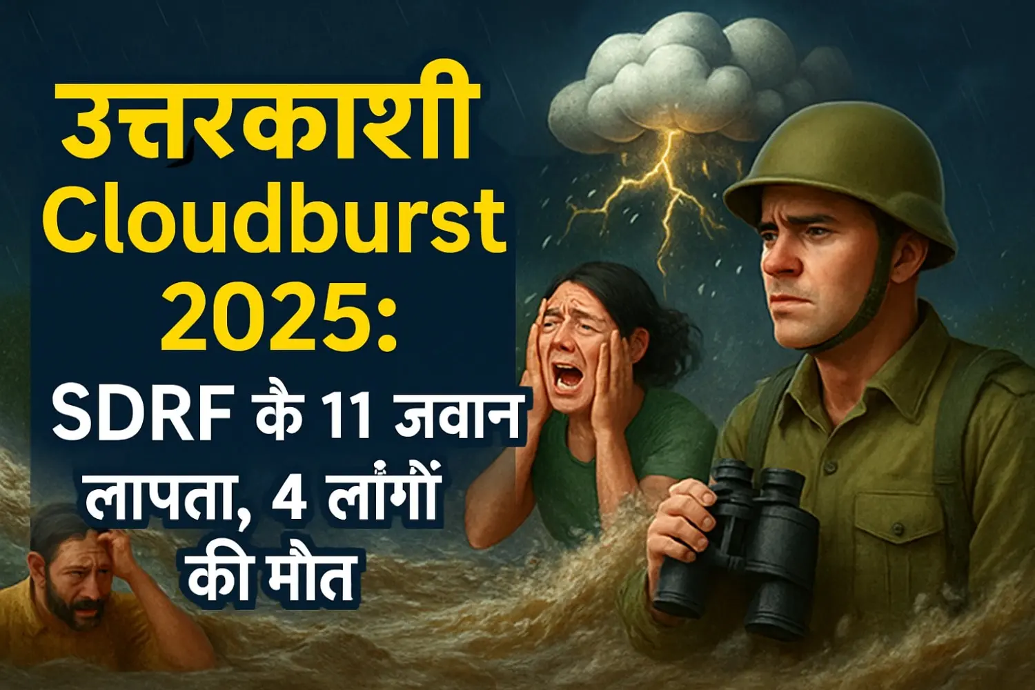Uttarkashi Cloudburst 2025: SDRF के 11 जवान लापता, 4 लोगों की मौत