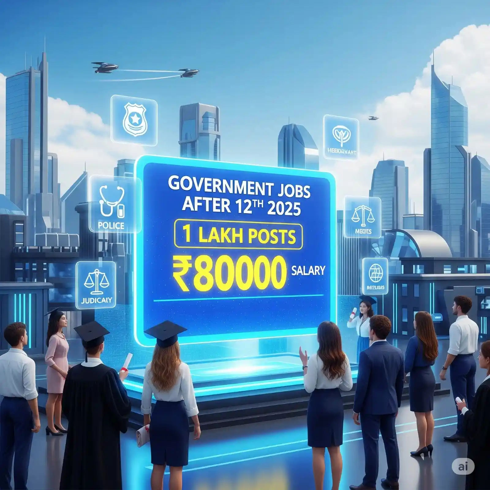 Government Jobs After 12th 2025: 1 Lakh Posts, ₹80000 Salary