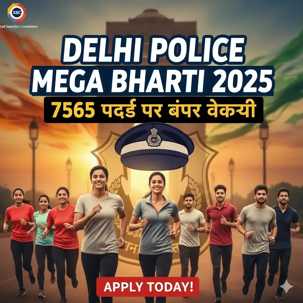 दिल्ली पुलिस कांस्टेबल 2025: 7565 पदों पर शानदार अवसर